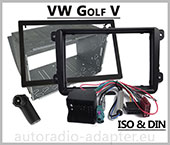 VW Golf V Doppel DIN Autoradio Einbausatz Radioblende + Adapter