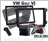 VW Golf VI, 6 Doppel DIN Autoradio Einbausatz Radioblende + Adapter