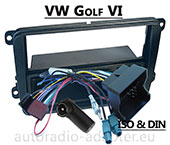 VW Golf VI, 6 Radioblende Radioadapter DIN + ISO Autoradio Einbauset