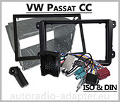VW Passat CC ab 2008 Doppel DIN Autoradio Einbausatz Radioblende + Adapter