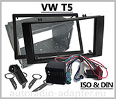 VW T5 Transporter Doppel DIN Autoradio Einbausatz Radioblende + Adapter 