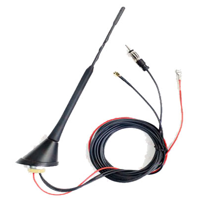 DAB-Antenne aktiv DAB/UKW mit Verstärkermast 23cm